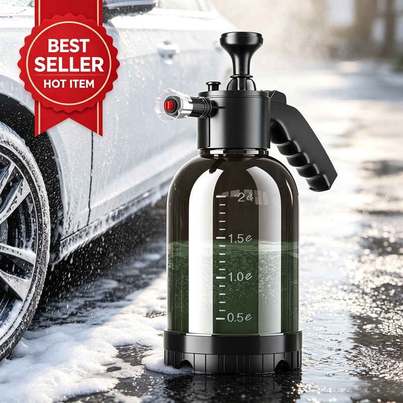 Pressure Washer Foam Gun - 2L Manueller Luftdruck-Schaumsprüher, Handpumpe, Autowaschflasche mit
