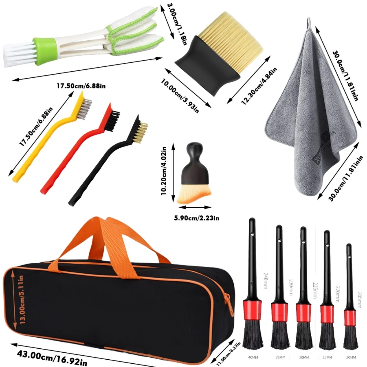 1–15-teiliges Mehrzweck-Autopf – Dirt Brush Interior Bewertung und Preis